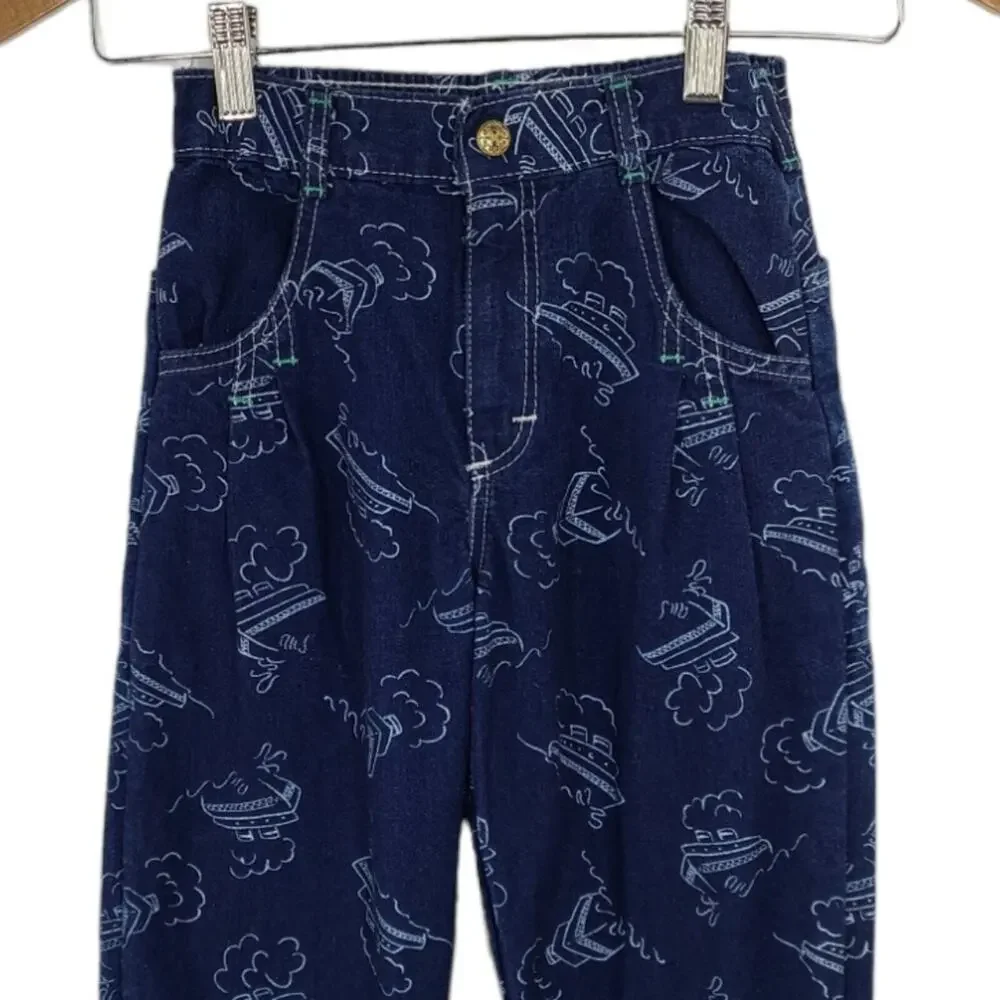 OshKosh Vintage Nautical Jeans 6R Sailboat USA 90s Jogger Pants